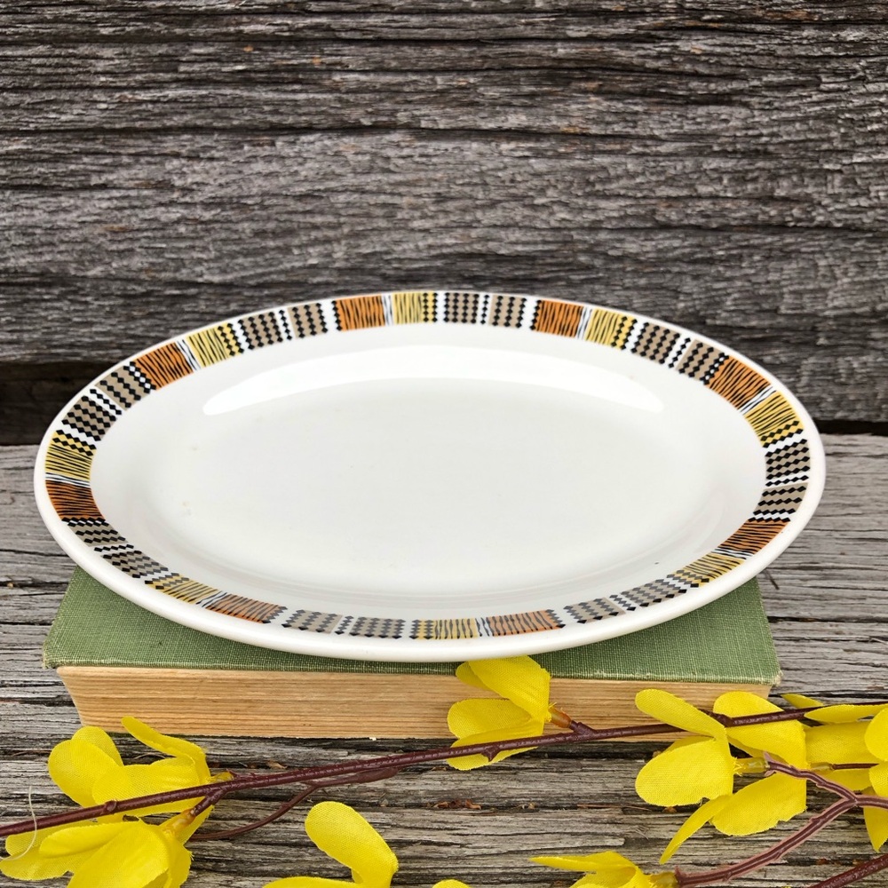 Ridgeway Steelite small serving platter Dish “Tweed” pattern 1960s Mid Century